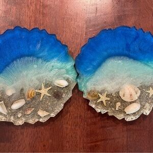 Ocean-Themed Resin Coasters